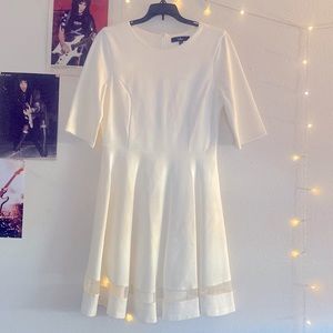 🤍LULU’s PLEATED WHITE SKATER DRESS 🤍